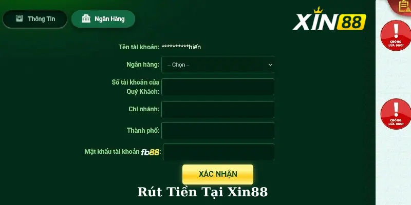 Những điều cần lưu ý khi rút tiền tại Xin88